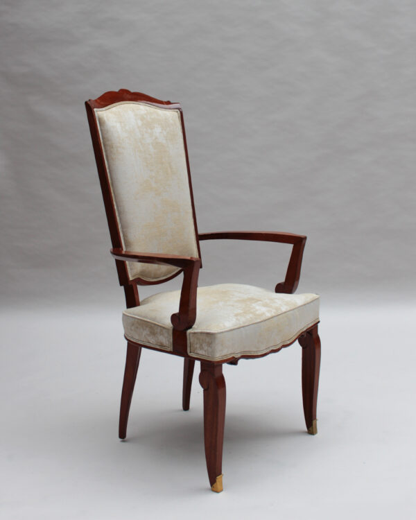 Set of 10 Fine French Art Deco Mahogany Chairs by Jules Leleu (8 Side and 2 Arm) - Image 9