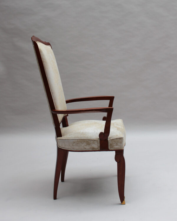 Set of 10 Fine French Art Deco Mahogany Chairs by Jules Leleu (8 Side and 2 Arm) - Image 10