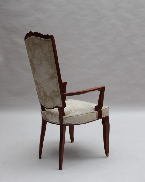 Set of 10 Fine French Art Deco Mahogany Chairs by Jules Leleu (8 Side and 2 Arm) - Image 11
