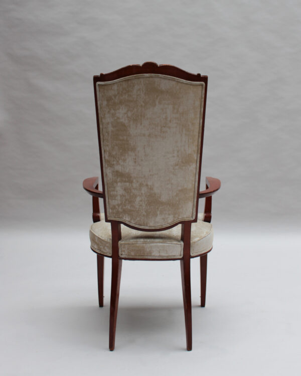 Set of 10 Fine French Art Deco Mahogany Chairs by Jules Leleu (8 Side and 2 Arm) - Image 12