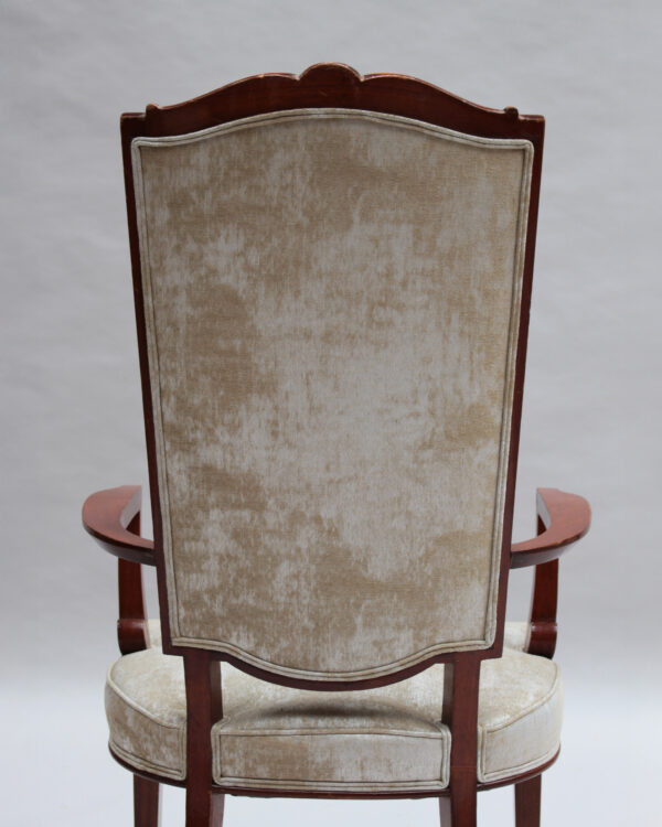Set of 10 Fine French Art Deco Mahogany Chairs by Jules Leleu (8 Side and 2 Arm) - Image 13