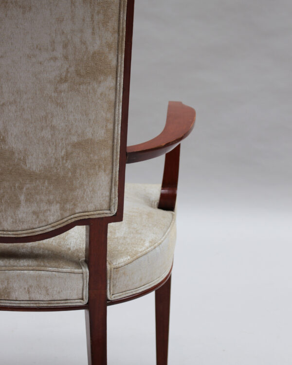 Set of 10 Fine French Art Deco Mahogany Chairs by Jules Leleu (8 Side and 2 Arm) - Image 15