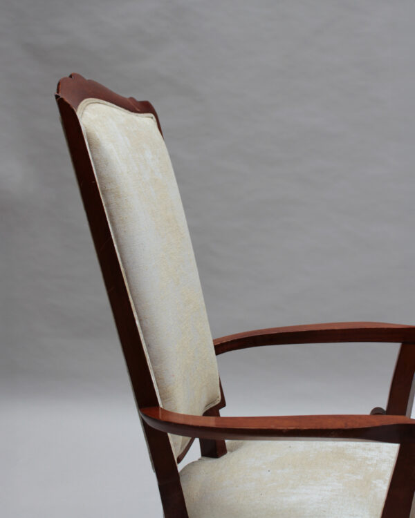 Set of 10 Fine French Art Deco Mahogany Chairs by Jules Leleu (8 Side and 2 Arm) - Image 17