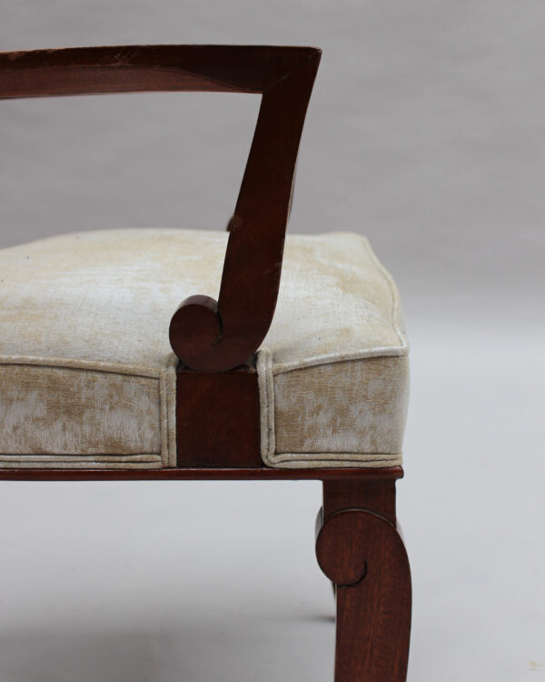 Set of 10 Fine French Art Deco Mahogany Chairs by Jules Leleu (8 Side and 2 Arm) - Image 20