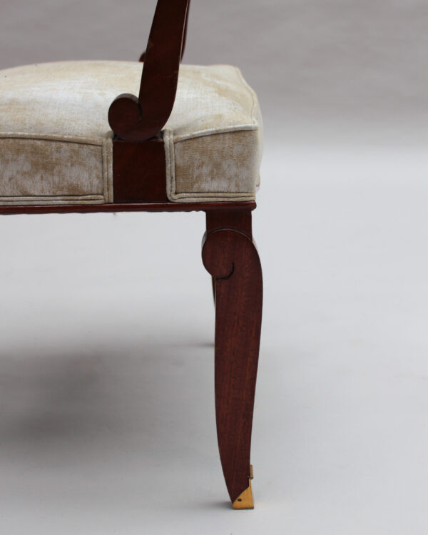 Set of 10 Fine French Art Deco Mahogany Chairs by Jules Leleu (8 Side and 2 Arm) - Image 19