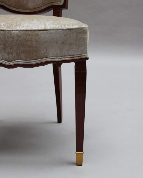 Set of 10 Fine French Art Deco Mahogany Chairs by Jules Leleu (8 Side and 2 Arm) - Image 30