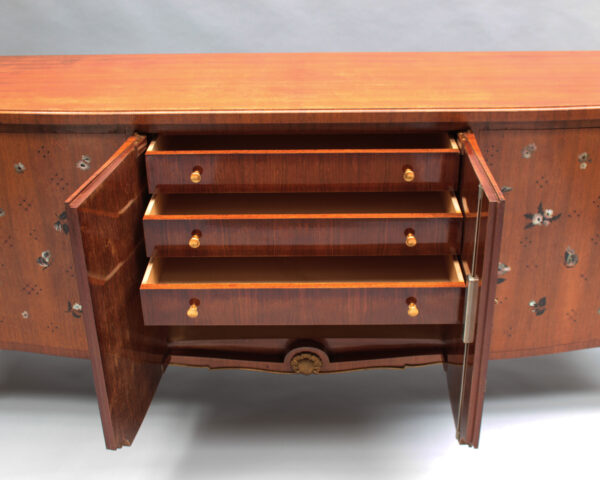 Large Four-Door Commode by Jules Leleu, Marquetry by Messager, circa 1948 - Image 10