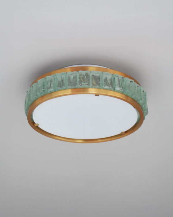 Fine French 1970s Brass and Glass "Queen's Necklace" Flush Mount by Perzel - Image 10