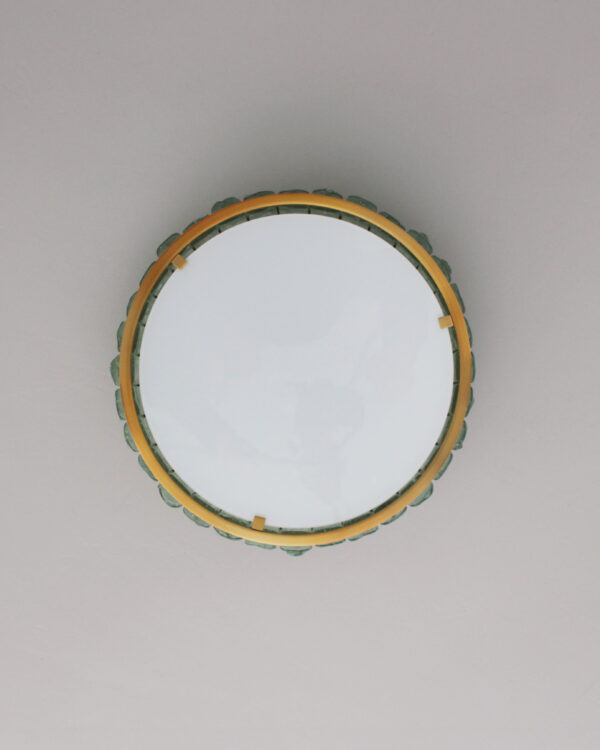 Fine French 1970s Brass and Glass "Queen's Necklace" Flush Mount by Perzel - Image 7