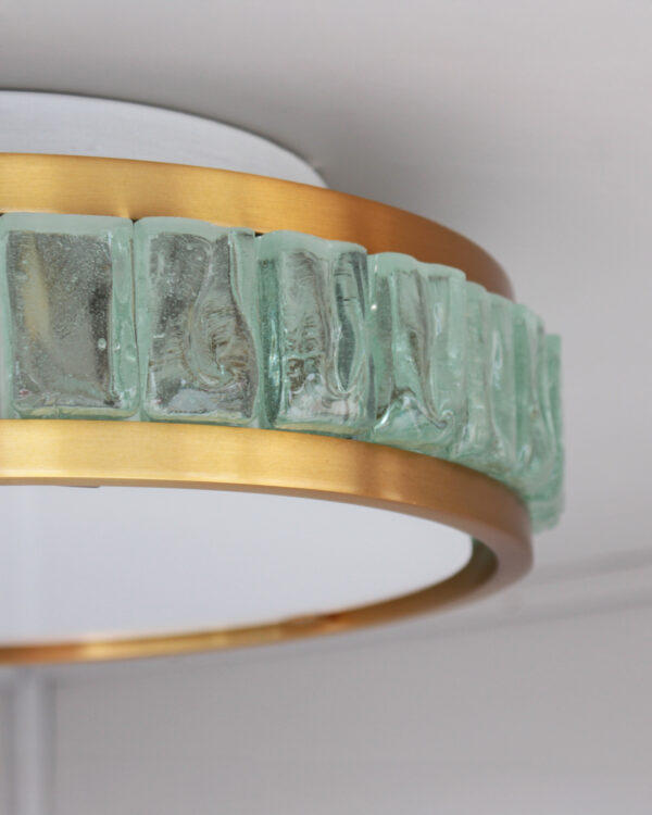 Fine French 1970s Brass and Glass "Queen's Necklace" Flush Mount by Perzel - Image 8