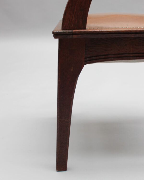 Pair of Fine French Art Nouveau Solid Oak Armchairs by Leon Jallot - Image 16