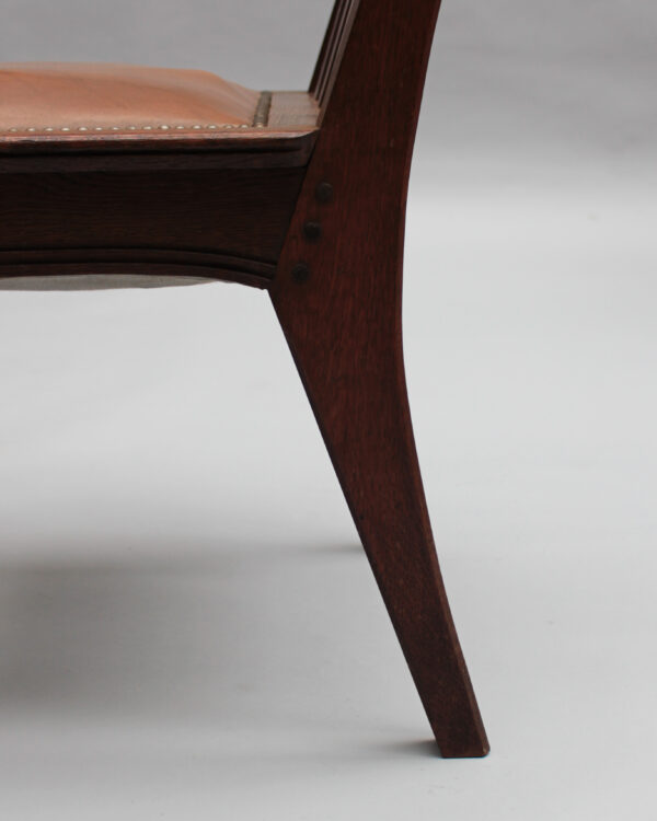 Pair of Fine French Art Nouveau Solid Oak Armchairs by Leon Jallot - Image 17