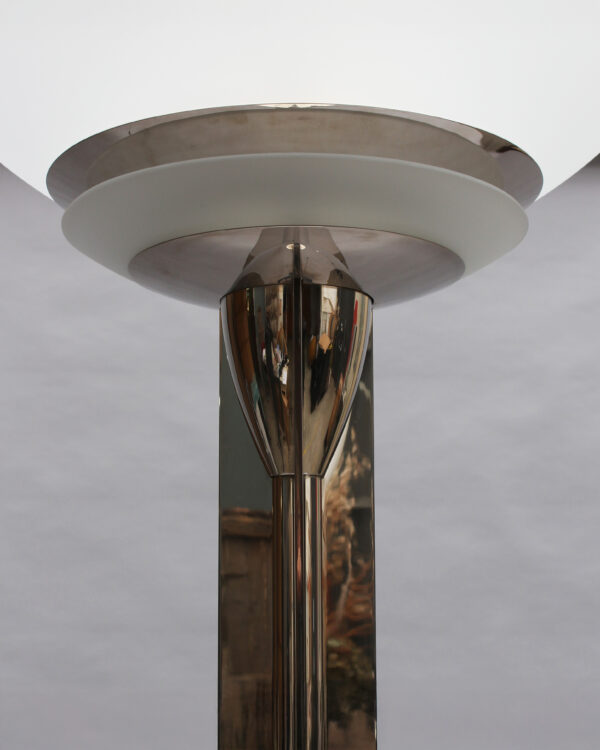 A Pair of Fine French Art Deco Nickel and Glass Floor Lamps by Perzel - Image 14