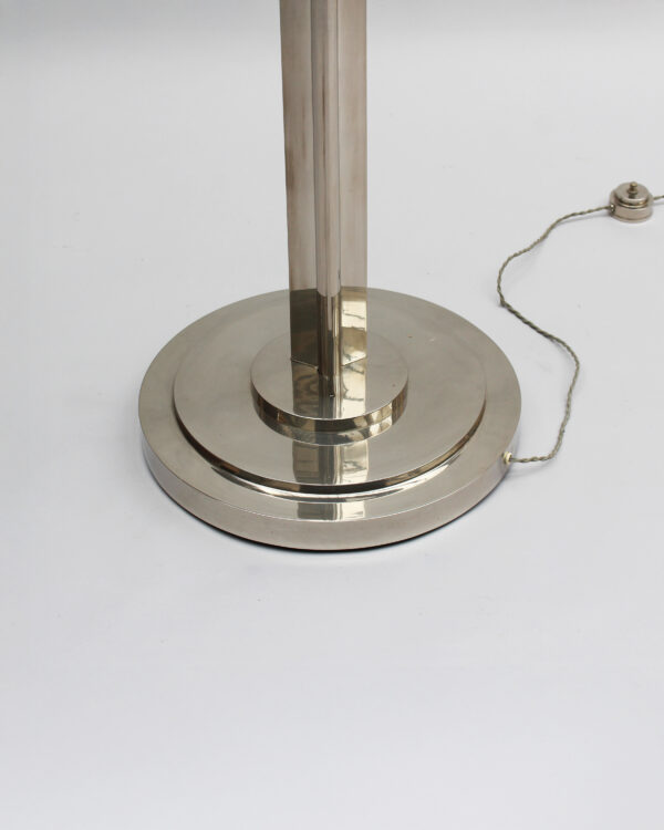 A Pair of Fine French Art Deco Nickel and Glass Floor Lamps by Perzel - Image 16