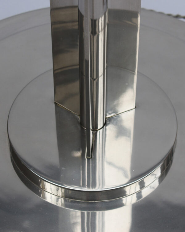 A Pair of Fine French Art Deco Nickel and Glass Floor Lamps by Perzel - Image 17