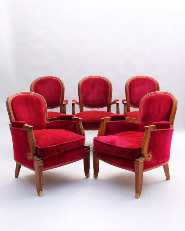 Fine French 1930s 5 piece Living Room Set by Jules Leleu - Image 2