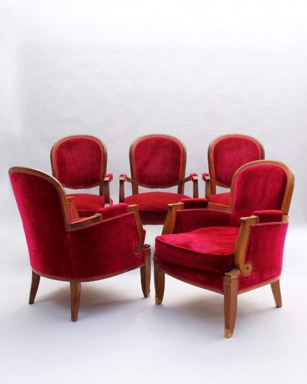 Fine French 1930s 5 piece Living Room Set by Jules Leleu - Image 31