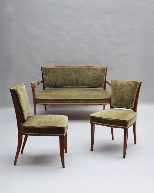 Fine French 1930s 7 Piece Living Room Set by Dominique - Image 3