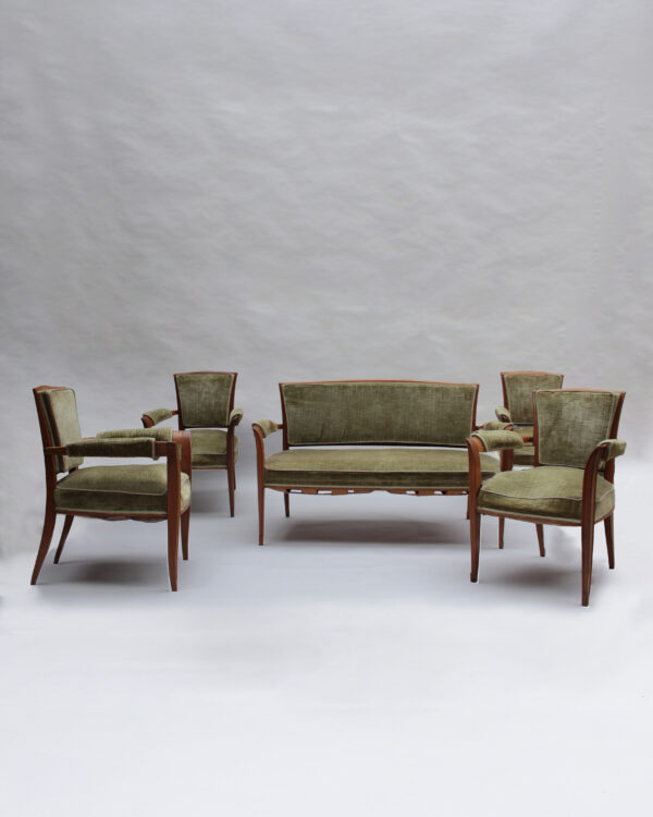 Fine French 1930s 7 Piece Living Room Set by Dominique - Image 2