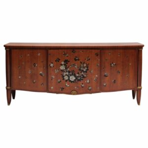 Large Four-Door Commode by Jules Leleu, Marquetry by Messager, circa 1948