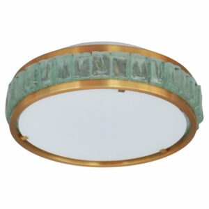 Fine French 1970s Brass and Glass "Queen's Necklace" Flush Mount by Perzel