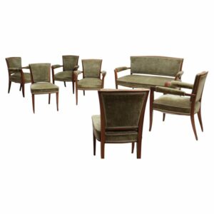 Fine French 1930s 7 Piece Living Room Set by Dominique