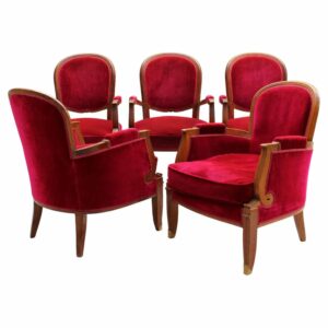 Fine French 1930s 5 piece Living Room Set by Jules Leleu