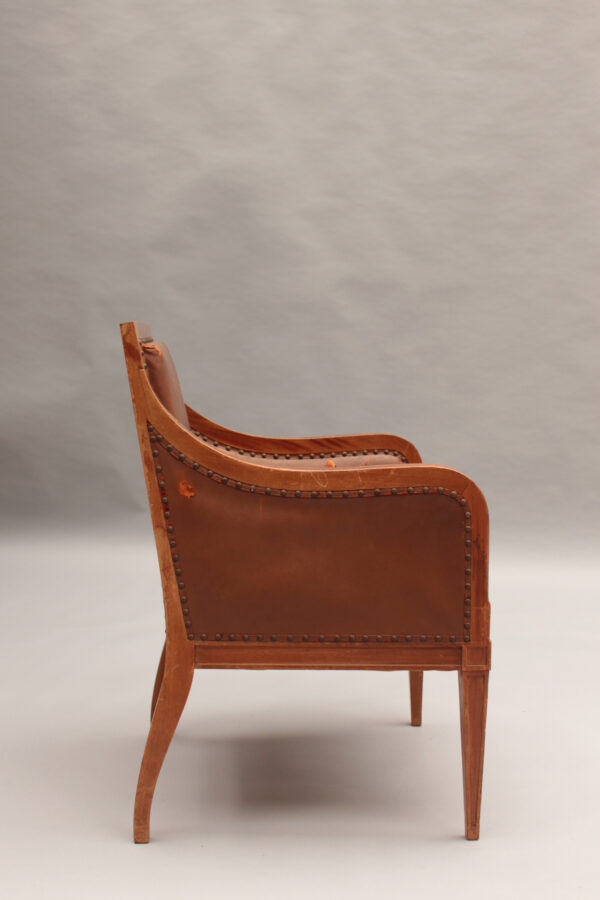 Fine French Art Deco Mahogany Desk Chair - Image 4