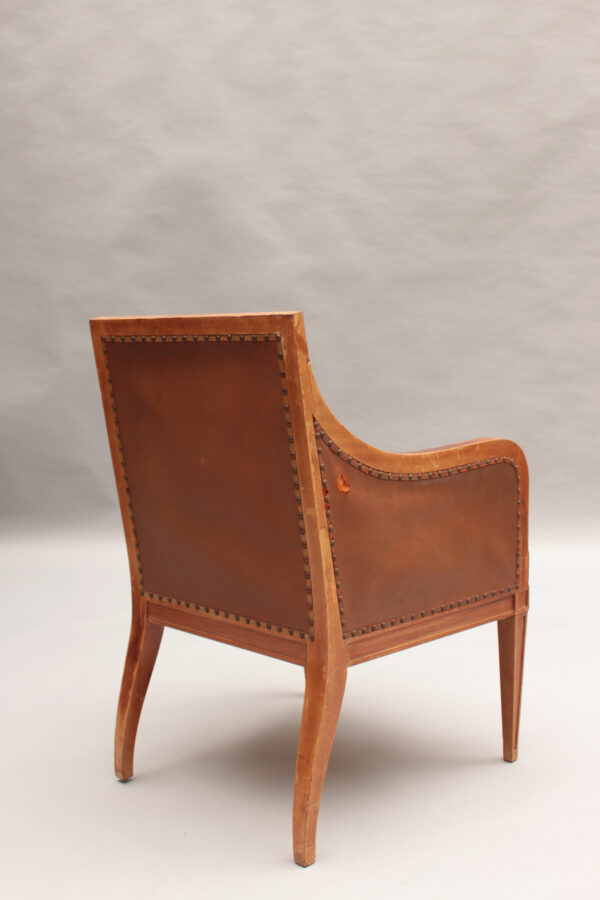 Fine French Art Deco Mahogany Desk Chair - Image 5