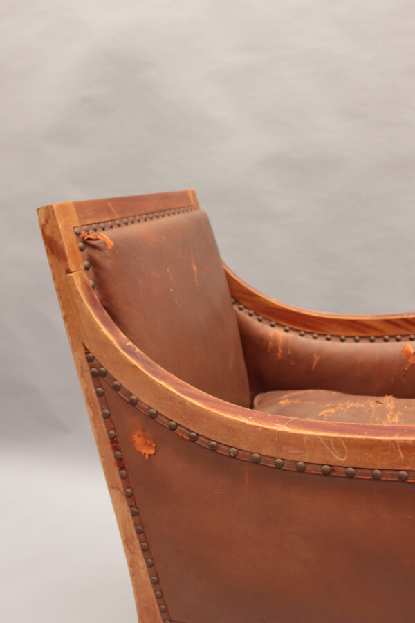 Fine French Art Deco Mahogany Desk Chair - Image 7