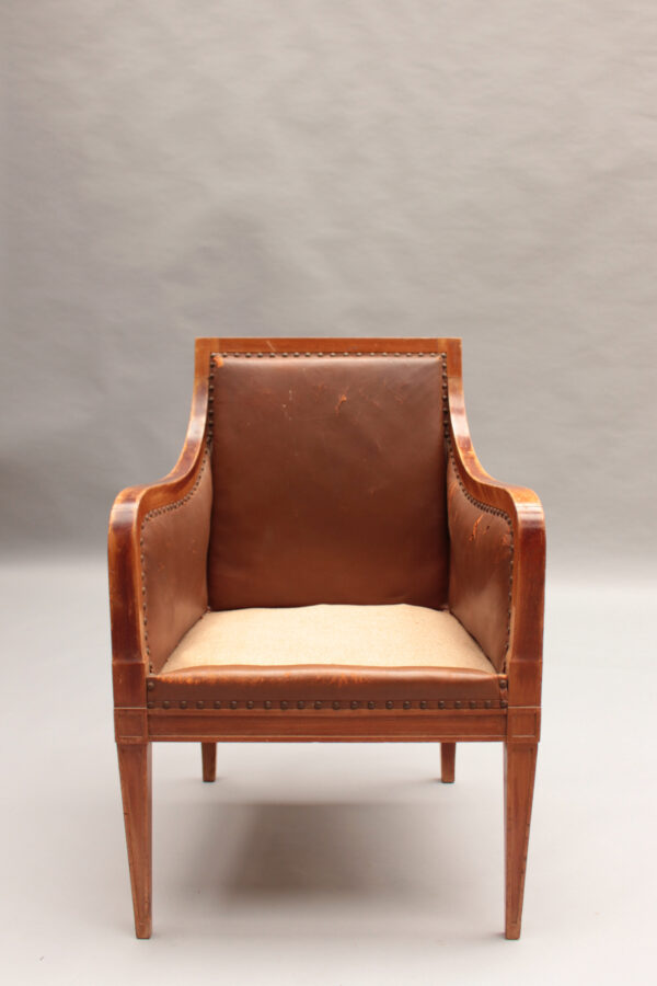 Fine French Art Deco Mahogany Desk Chair - Image 2