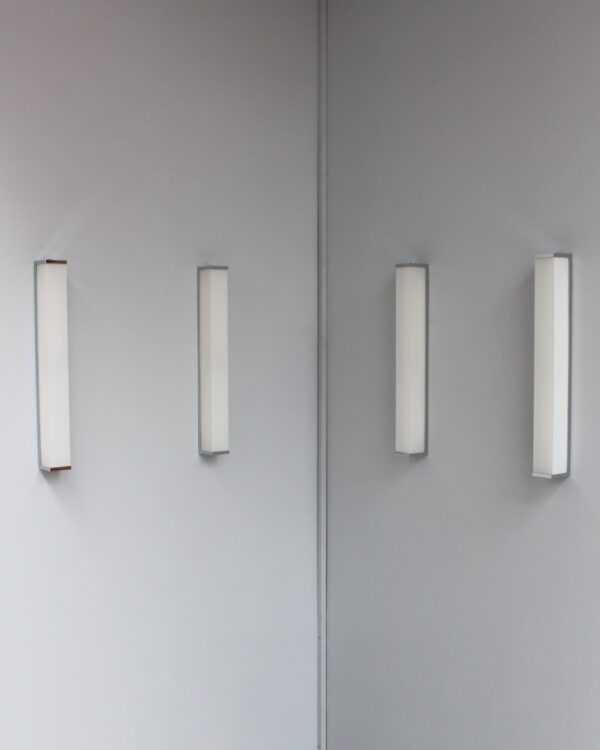 2 pairs of Fine French 1960s Glass and Nickel Chrome Sconces by Perzel - Image 2