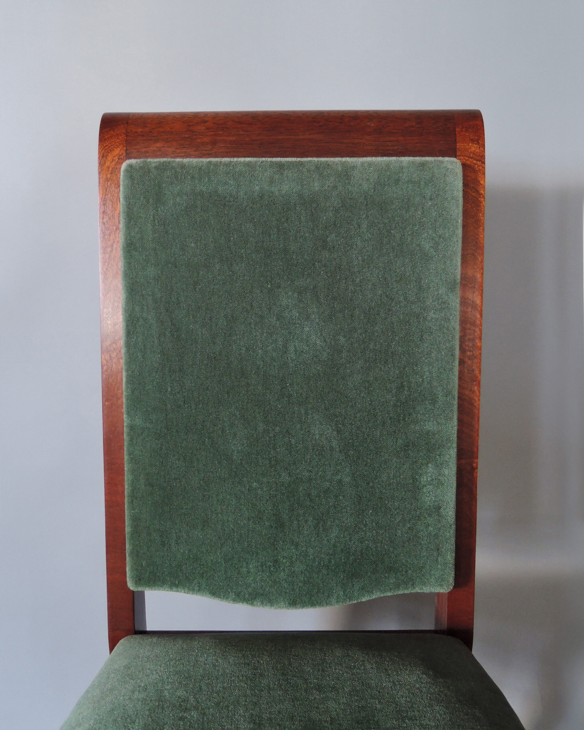 Set of 10 Fine French Art Deco Solid Mahogany Dining Chairs by Gaston Poisson - Image 11