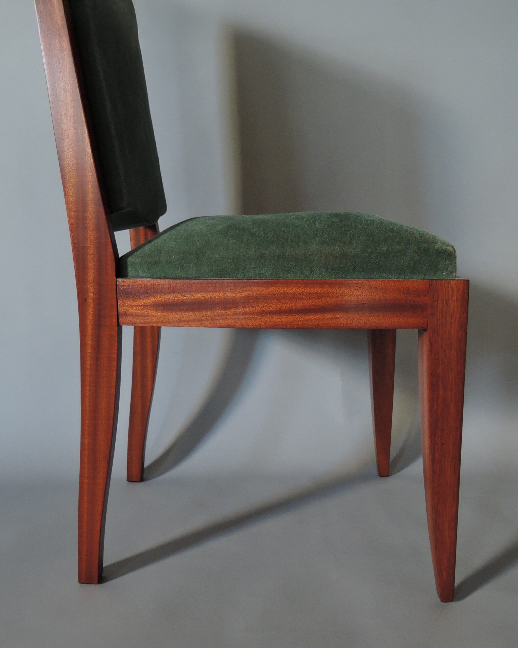 Set of 10 Fine French Art Deco Solid Mahogany Dining Chairs by Gaston Poisson - Image 14