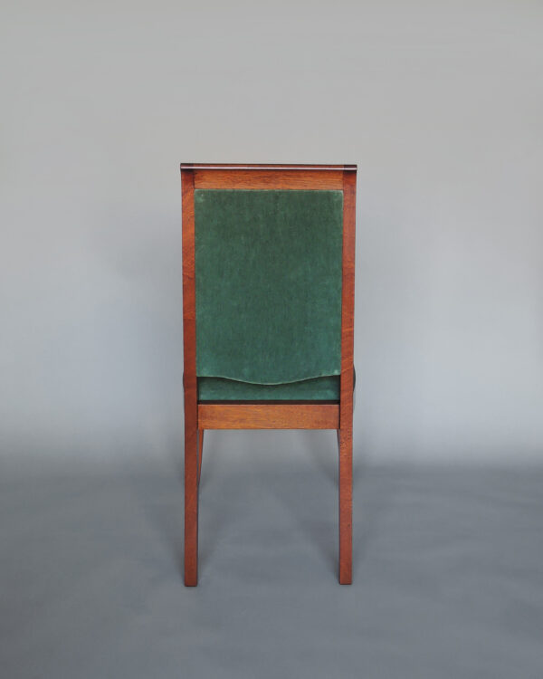 Set of 10 Fine French Art Deco Solid Mahogany Dining Chairs by Gaston Poisson - Image 7