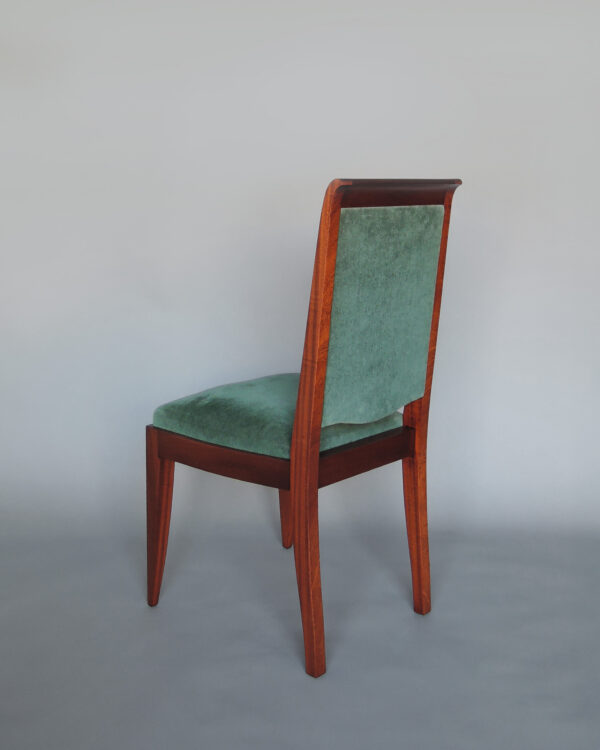 Set of 10 Fine French Art Deco Solid Mahogany Dining Chairs by Gaston Poisson - Image 8
