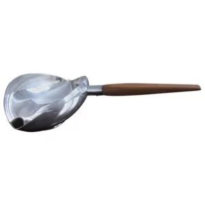 "Saulieu" Silver Plated Gravy Boat with Wooden Handle by Lino Sabattini