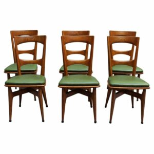 Set of 6 Fine French 1950s-1960s Dining Chairs