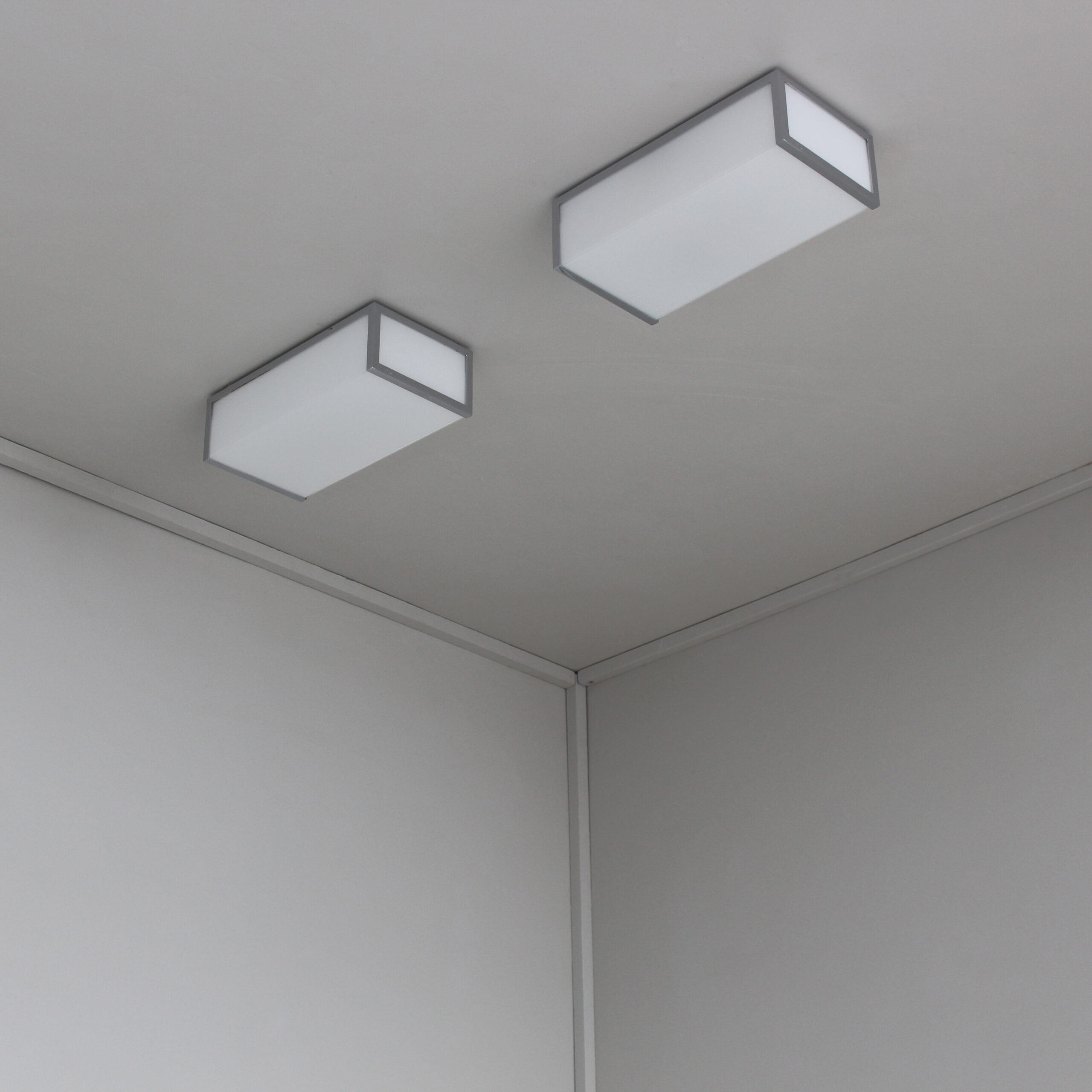 Pair of Small Fine 1960s Rectangular Flush Mounts Ceiling Lights by Atelier Perzel - Image 11