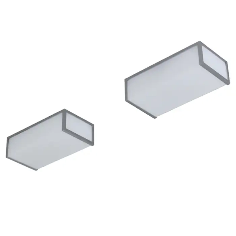 Pair of Small Fine 1960s Rectangular Flush Mounts Ceiling Lights by Atelier Perzel