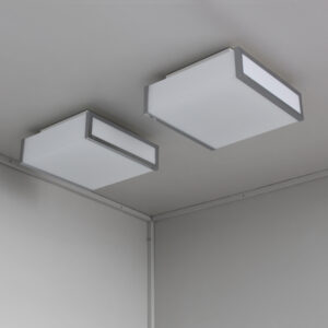 Pair of Fine French 1960s Optical Glass and Chrome Ceiling/Wall lights by Atelier Perzel