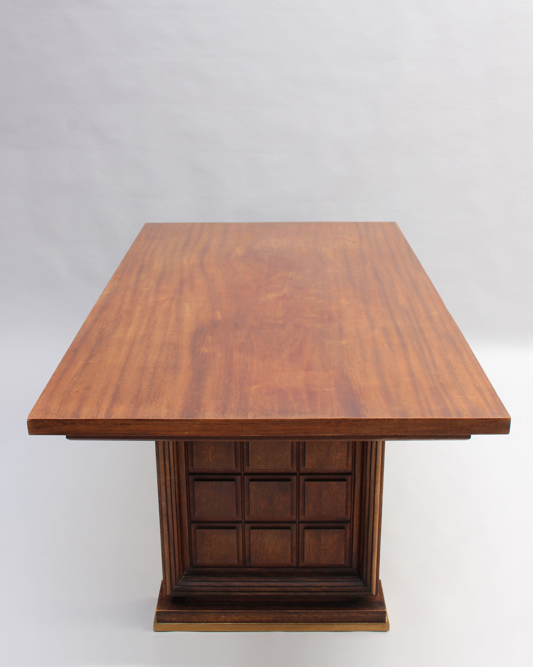 Fine French 1930s Mahogany Dining/Writing Table (8 matching chairs available) - Image 8