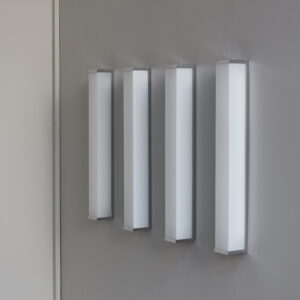 2 pairs of Fine French 1960s Glass and Nickel Chrome Sconces by Atelier Perzel