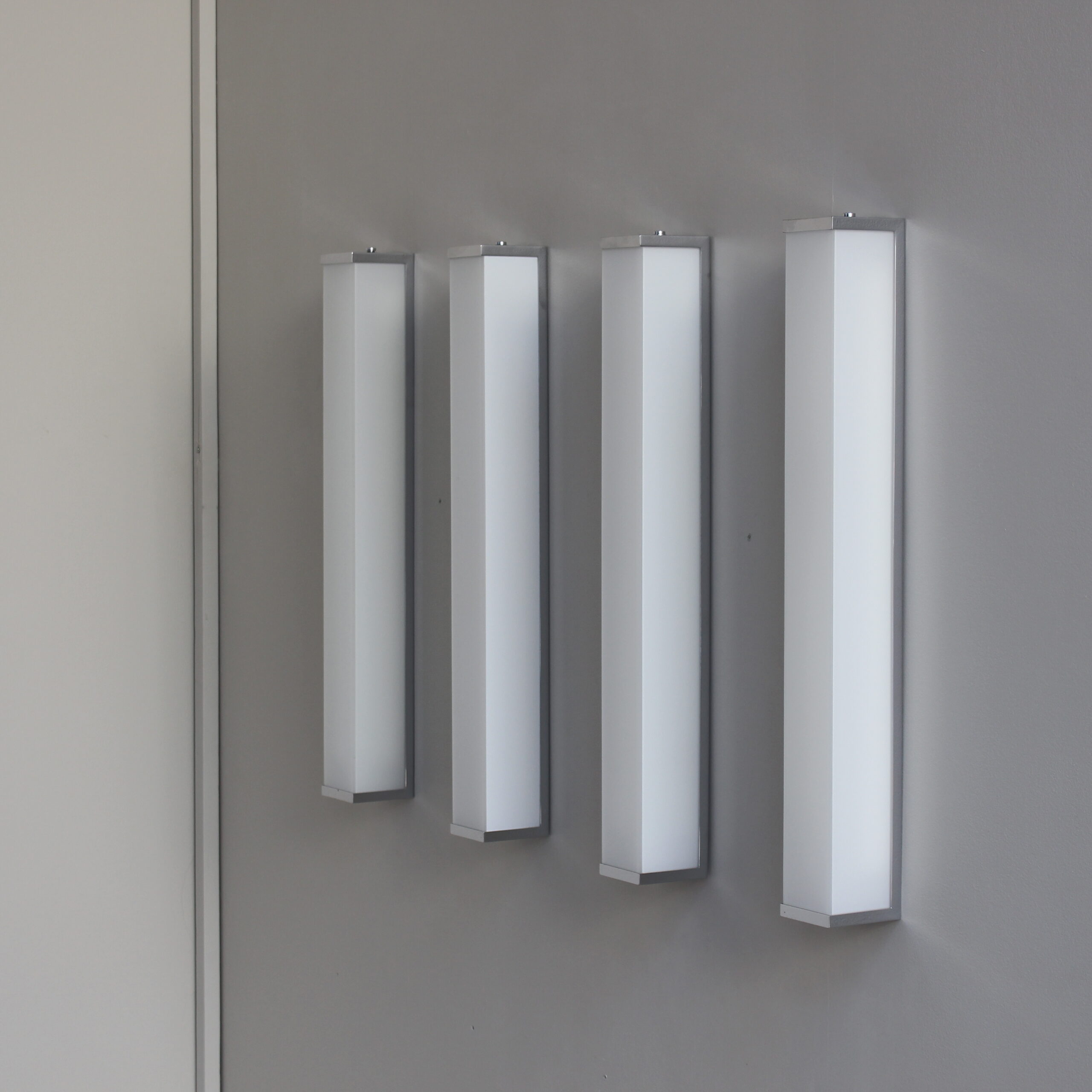 2 pairs of Fine French 1960s Glass and Nickel Chrome Sconces by Atelier Perzel - Image 13