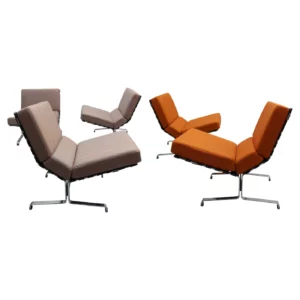 5 Fine French 1960’s Slipper Lounge Chairs by Etienne Fermigier