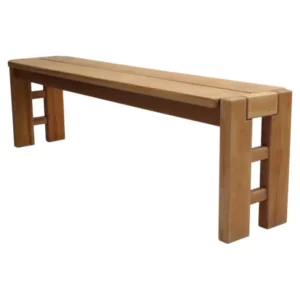 French 1970s Elm Bench by Maison Regain