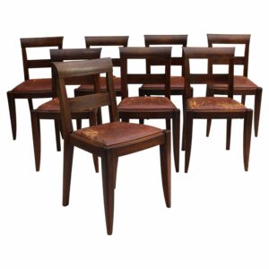 Set of 8 Fine French 1930s Mahogany Dining Chairs