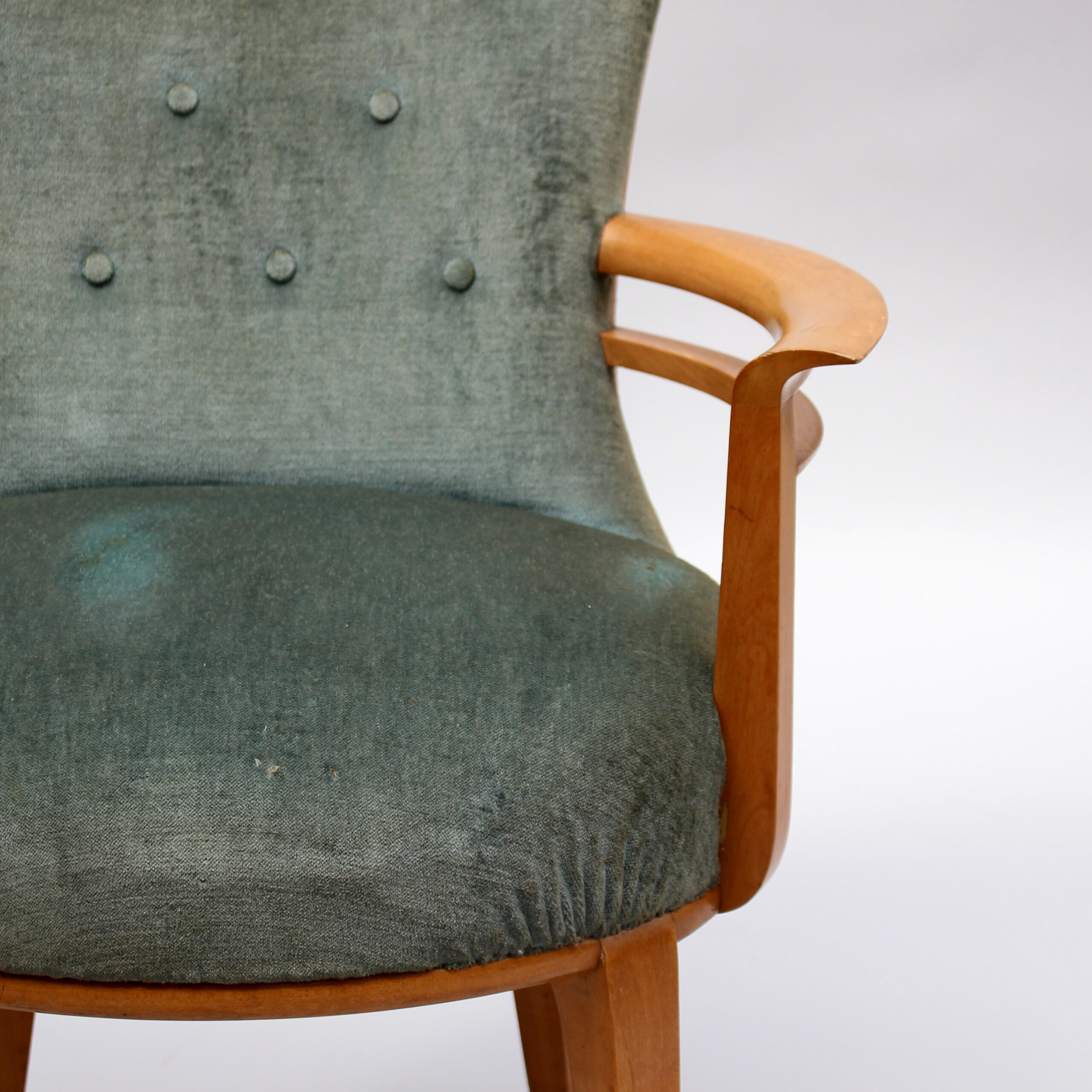 Fine French Art Deco Sycamore Armchair, Circa 1940 - Image 9