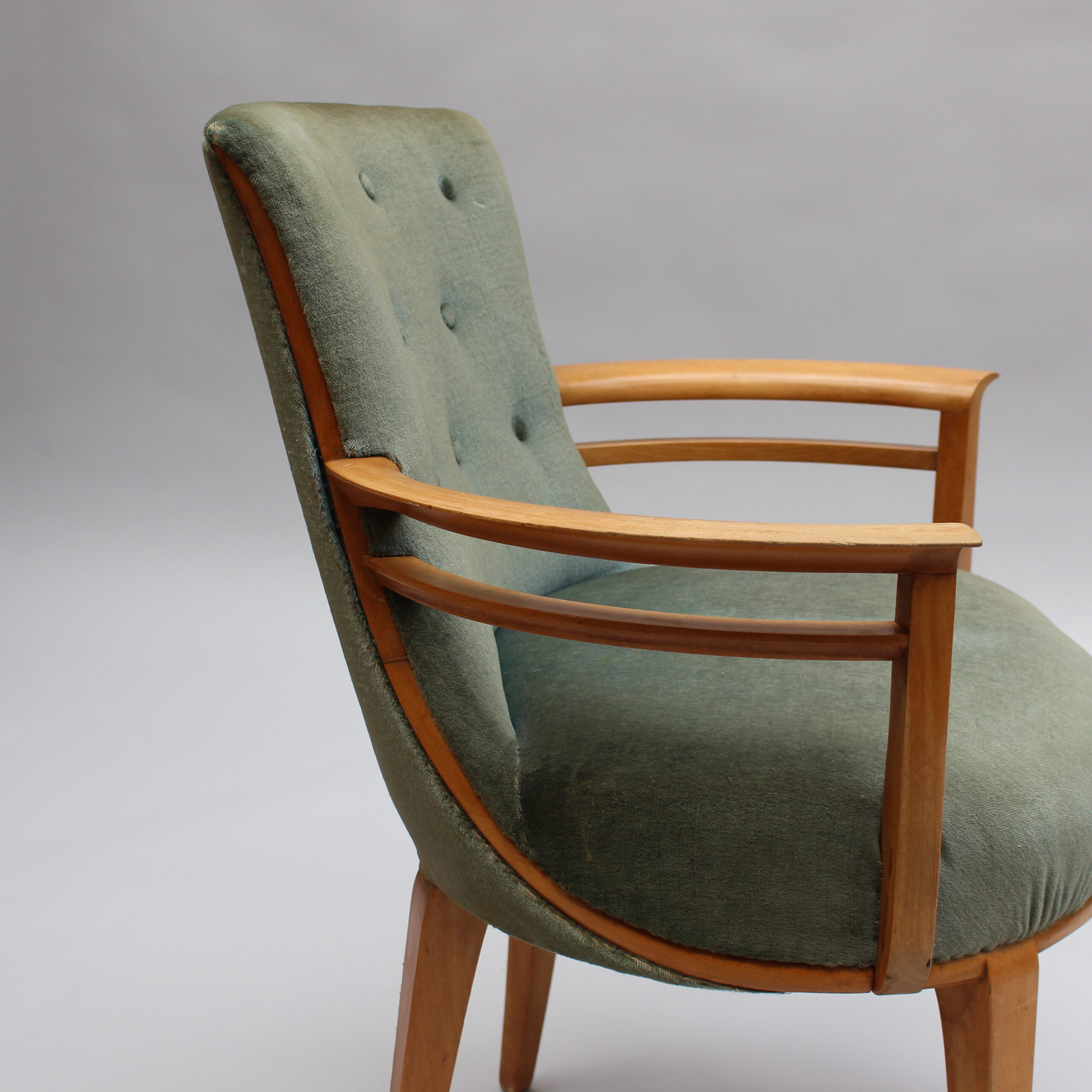 Fine French Art Deco Sycamore Armchair, Circa 1940 - Image 15