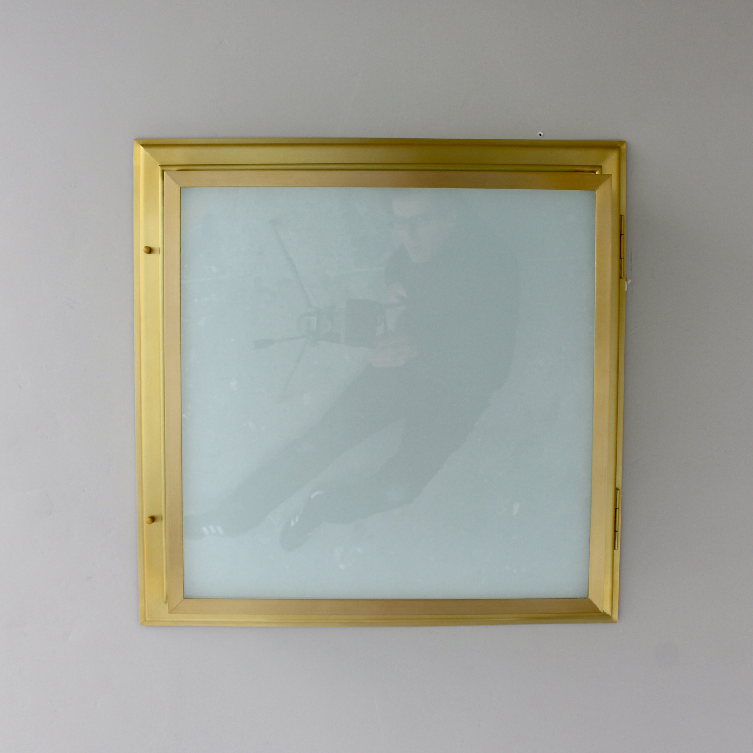8 Large Fine French Mid-Century Bronze Flush Mounts with Saint-Gobain Glass - Image 10